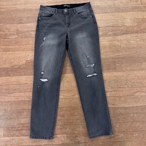 Mac and Me gray distressed skinny jeans pants size 10
 b57